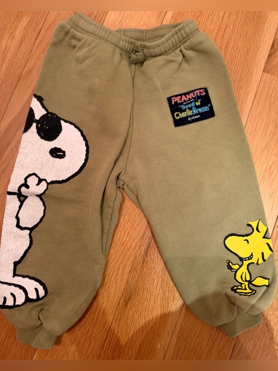 Zara Other - Zara X Peanuts  Olive Green Peanuts Snoopy & Woodstock Joggers